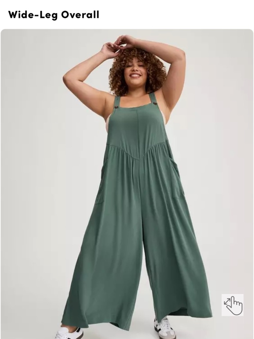 torrid Sage Green Wide-Leg Overall Jumpsuit